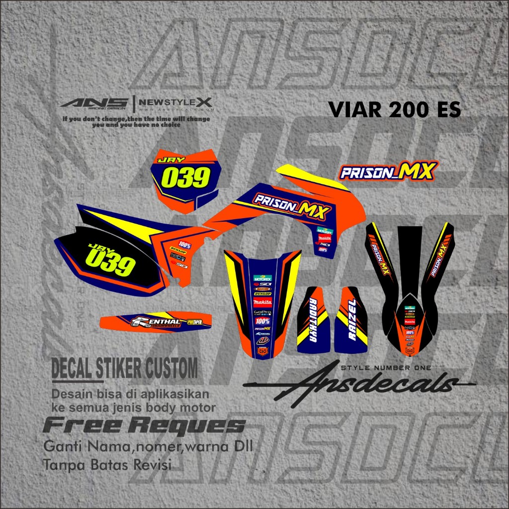 Decal Viar Cross-x 200es custom Decal Viar 200 es Decal viar free request