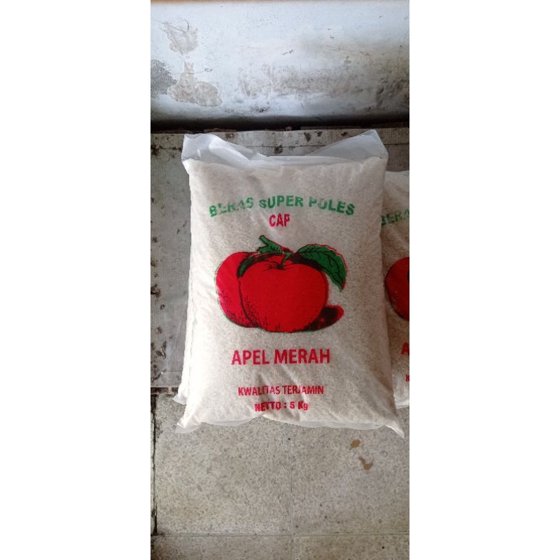 

Beras pulen cap apel merah kemasan 5 kg asli petani purworejo
