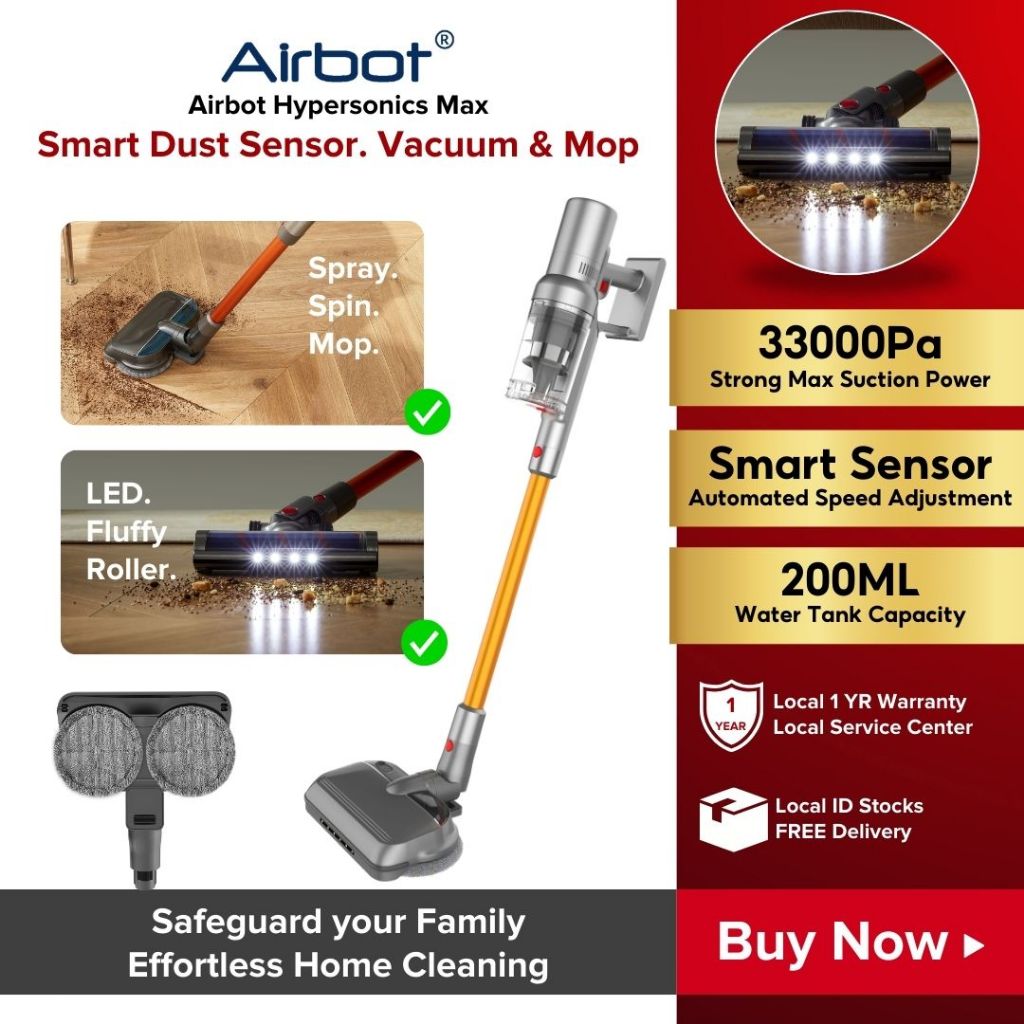 NEW Airbot Hypersonics MAX Cordless Vacuum Cleaner Wet/Dry Mengepel Penyedot Debu Vacum Cleaner Peny