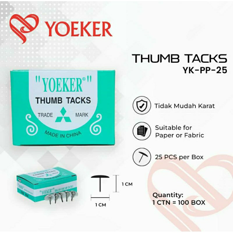 

Paku Payung/Thumb Tacks Harga Per Box Besar isi 10 Box kecil