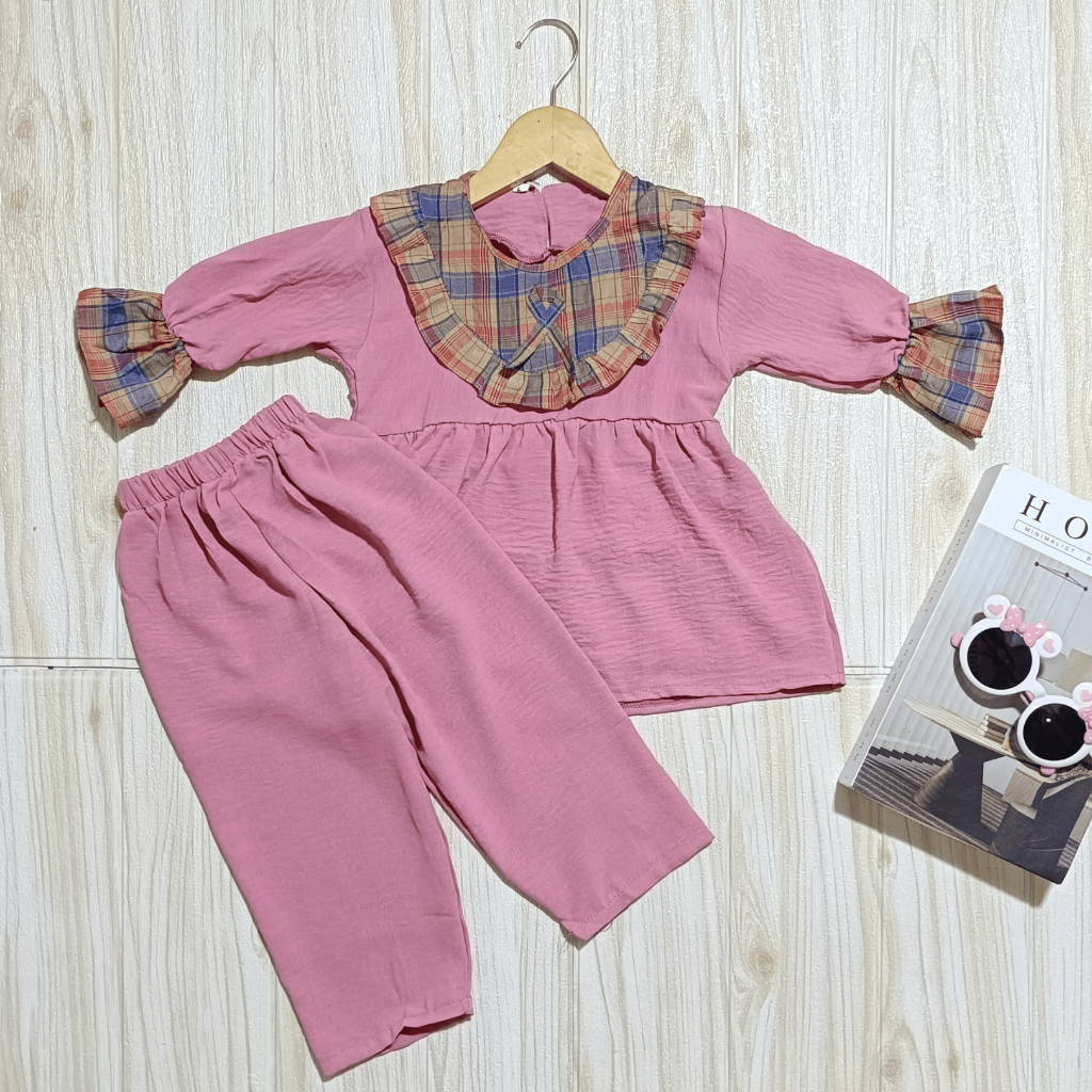 (Terlaris) Setelan Anak Perempuan Crinkle Airflow // Setcel Anak Perempuan Naura // Set Anak Naura