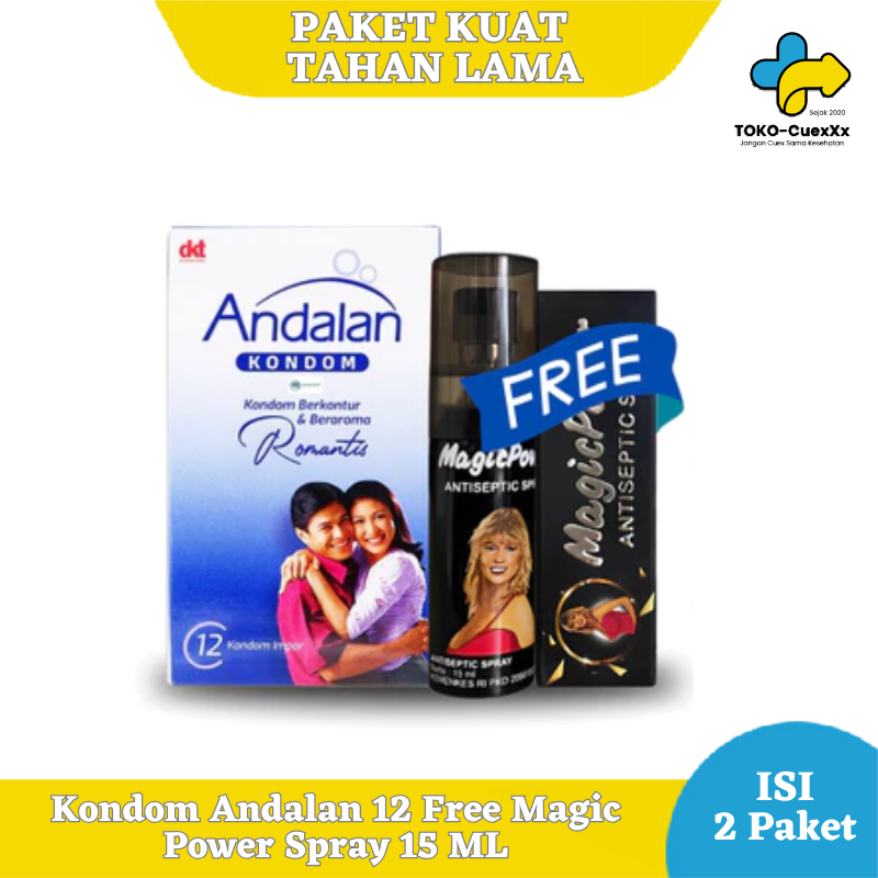 Kondom Andalan Bergerigi isi 12 Pcs Free Tisu Magic Power Spray 15mL