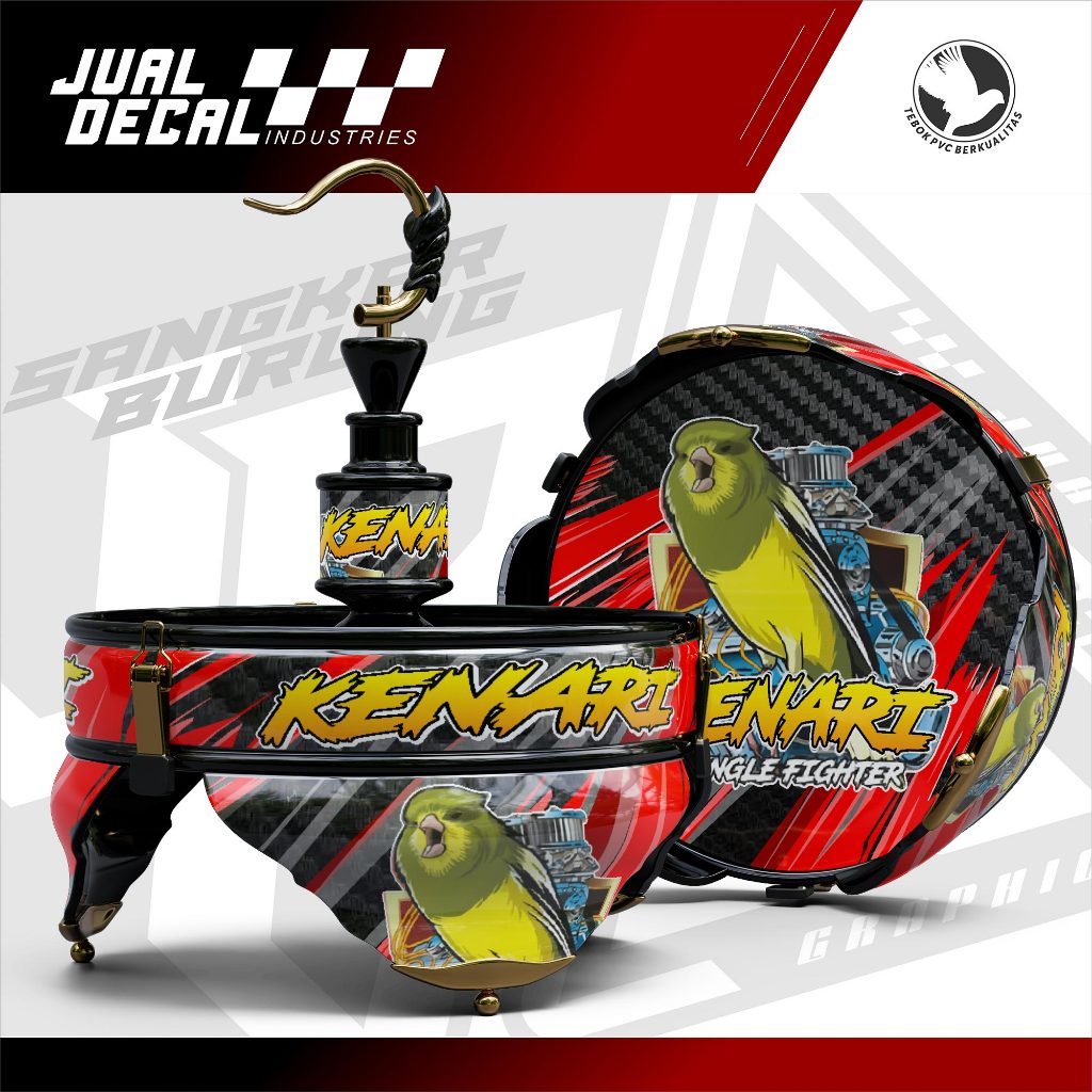 Stiker Decal Tebok KENARI Custom Variasi Lovebrid Helopet Pleci
