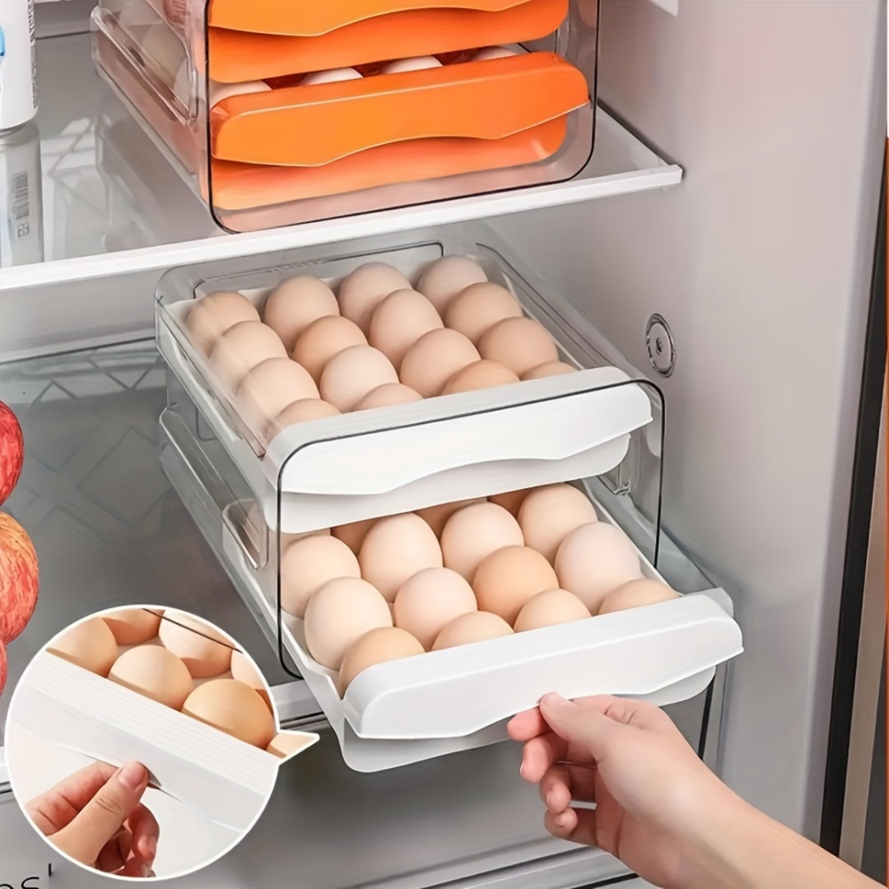 TEMPAT TELUR 2 TINGKAT / RAK TELUR 2 SUSUN / EGG STORAGE BOX ORGANIZER / KOTAK TELUR 2 SUSUN / RAK T