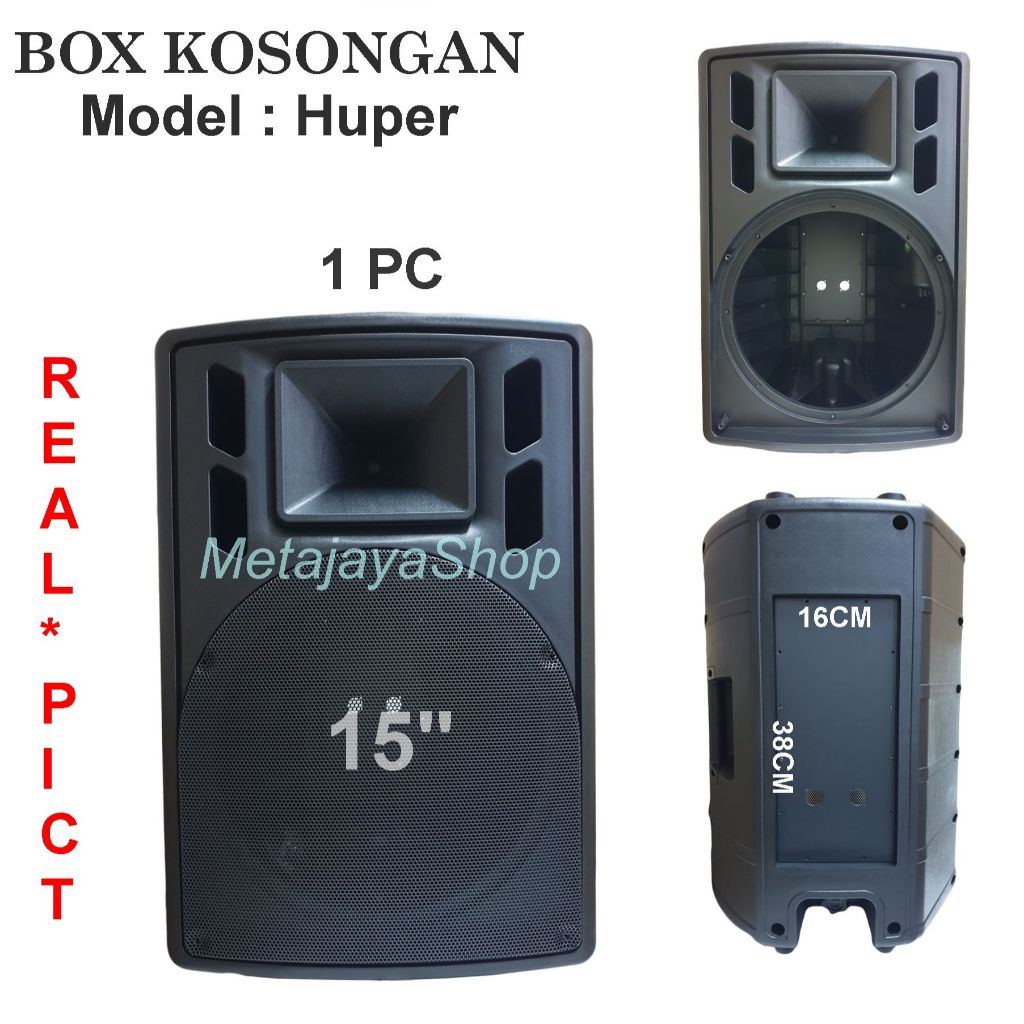 Box Speaker Box Kosongan Model Huper 15 Inch Bahan Fiber Tebal - Plat Belakang 16X38 cm TU2T