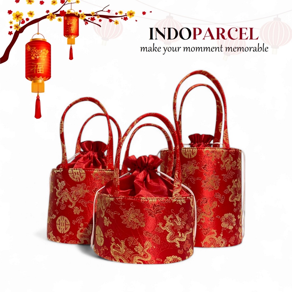 

INDOPARCEL - Tas Parcel Cheongsam Tabung Tas Hampers Keranjang Goodiebag Imlek tas souvenir tas keranjang parcel CNY Terbaru