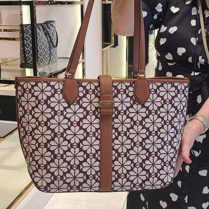 TOTE BAG KS SPADE FLOWER JACQUARD MEDIUM OPEN TOTE BAG