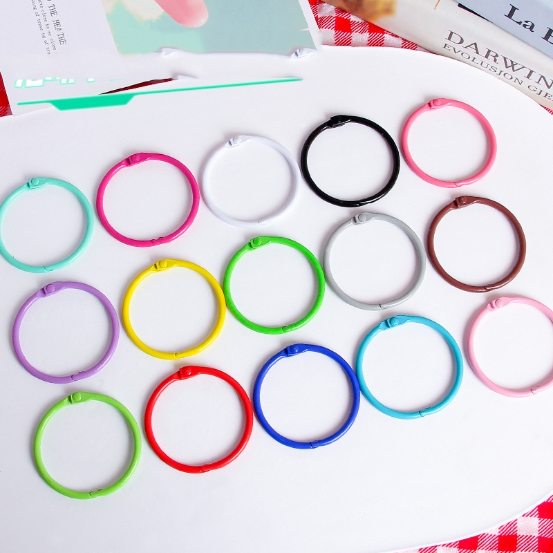Gantungan kunci cincin kartu aktivitas cat kue warna-warni gantungan kunci cincin perhiasan cincin D