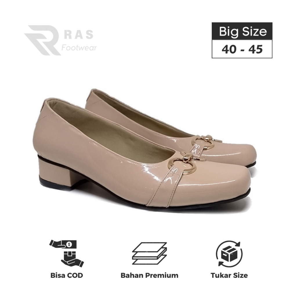 [ 3 Warna ] Sepatu Pantofel Wanita Formal Pesta Jumbo Size 40 41 42 43 44 45