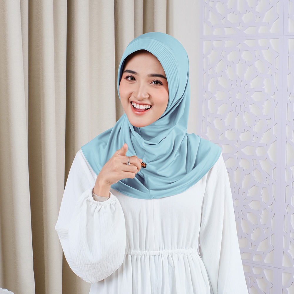Aulia Blue by Rivantie Hijab  |  Jilbab Sport Instant Daily Bergo Premium//Kerudung Murah/Hijab Spor