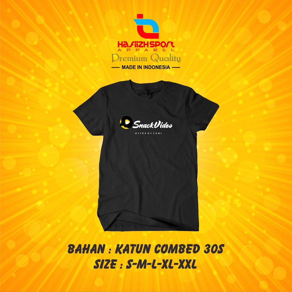 KAOS BAJU MEDSOS SNACK VIDEO BITES OF FUN BAHAN KATUN COMBED BISA COD