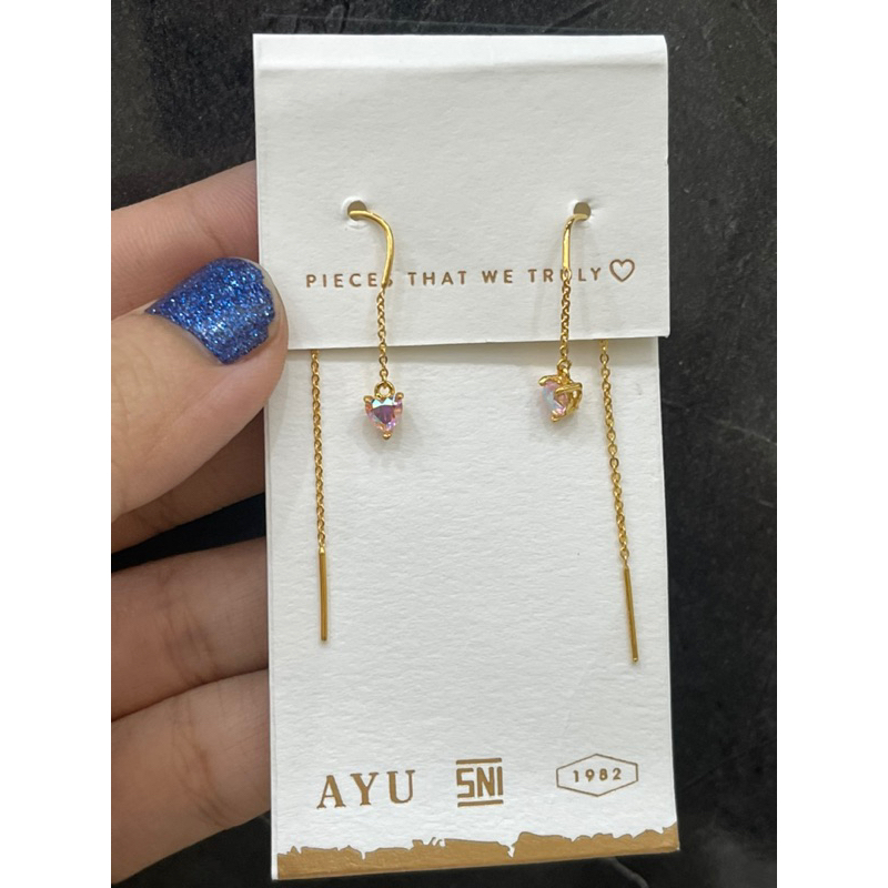 Anting hati emas asli anting love pink anting koreanstyle
