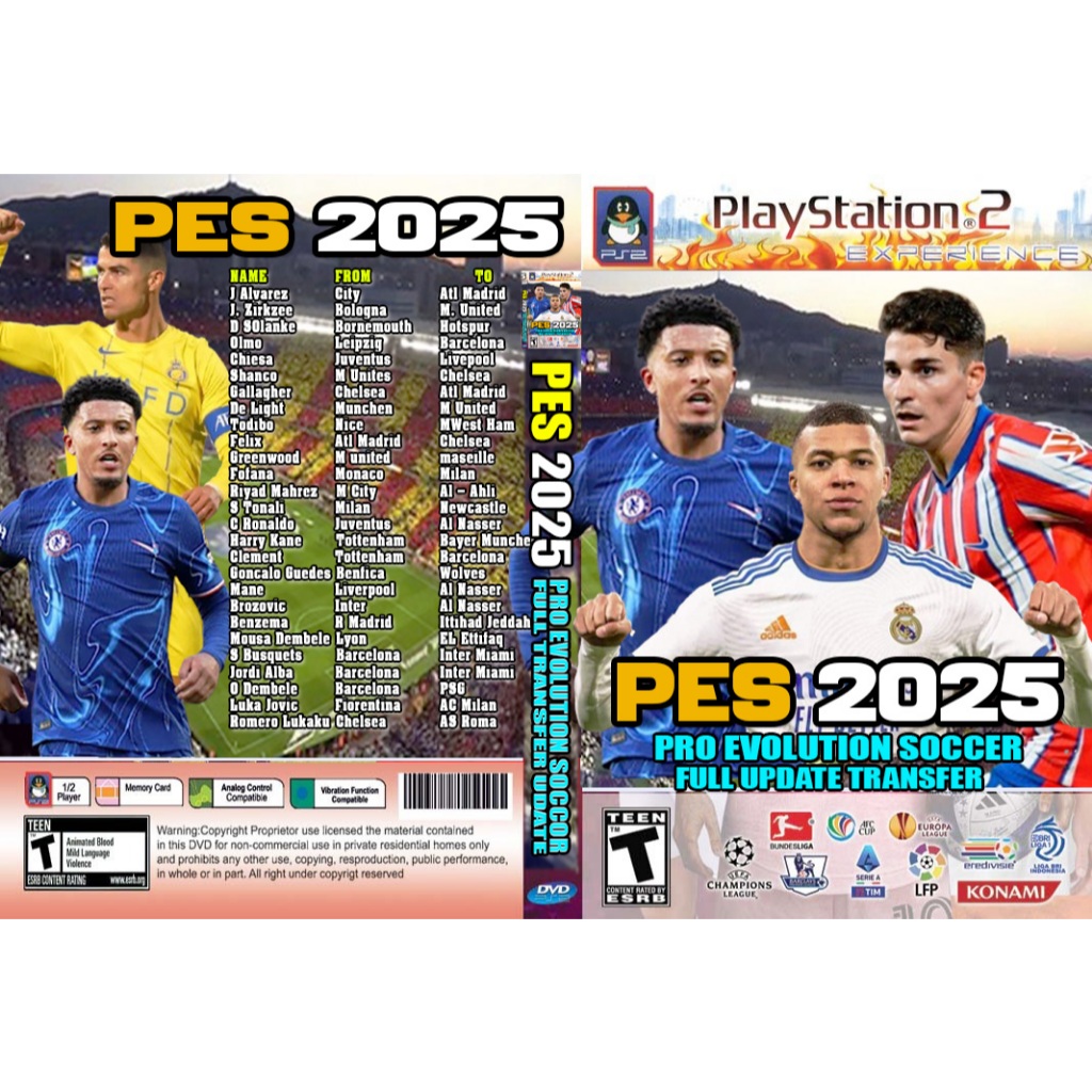 Kaset PS2 Game PES 2025 Full Transfer