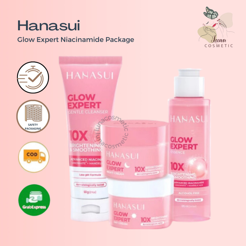 Hanasui Glow Expert | Cream | Gentle Cleanser | Perawatan Wajah Cerah Glowing | BPOM HALAL
