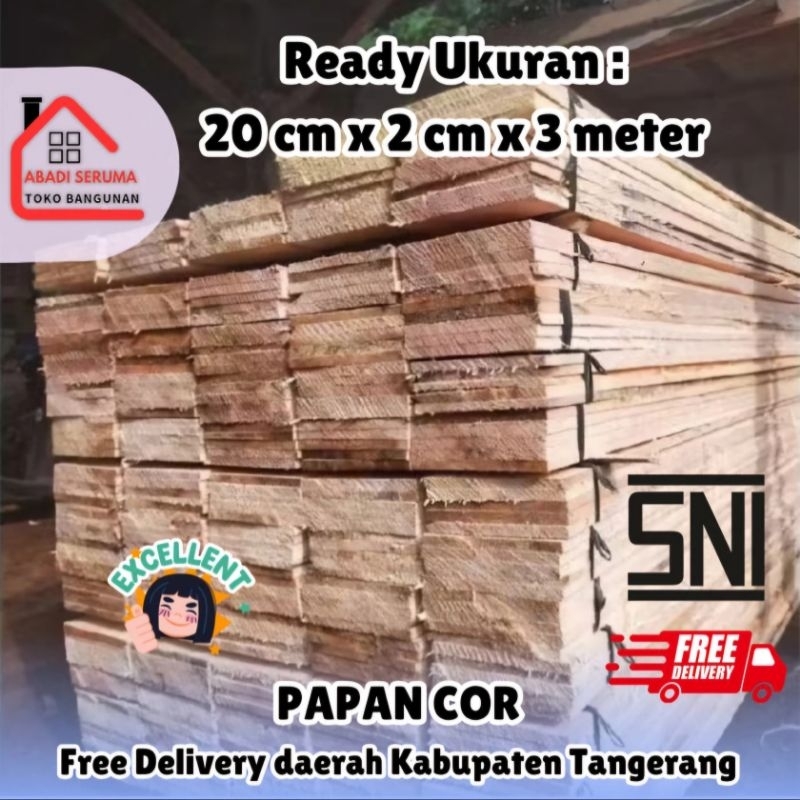 MURAH / PAPAN COR 3 METER / PAPAN KAYU LEMBARAN / PAPAN KAYU / PAPAN KAYU SENGON BISA BONGKAR PASANG
