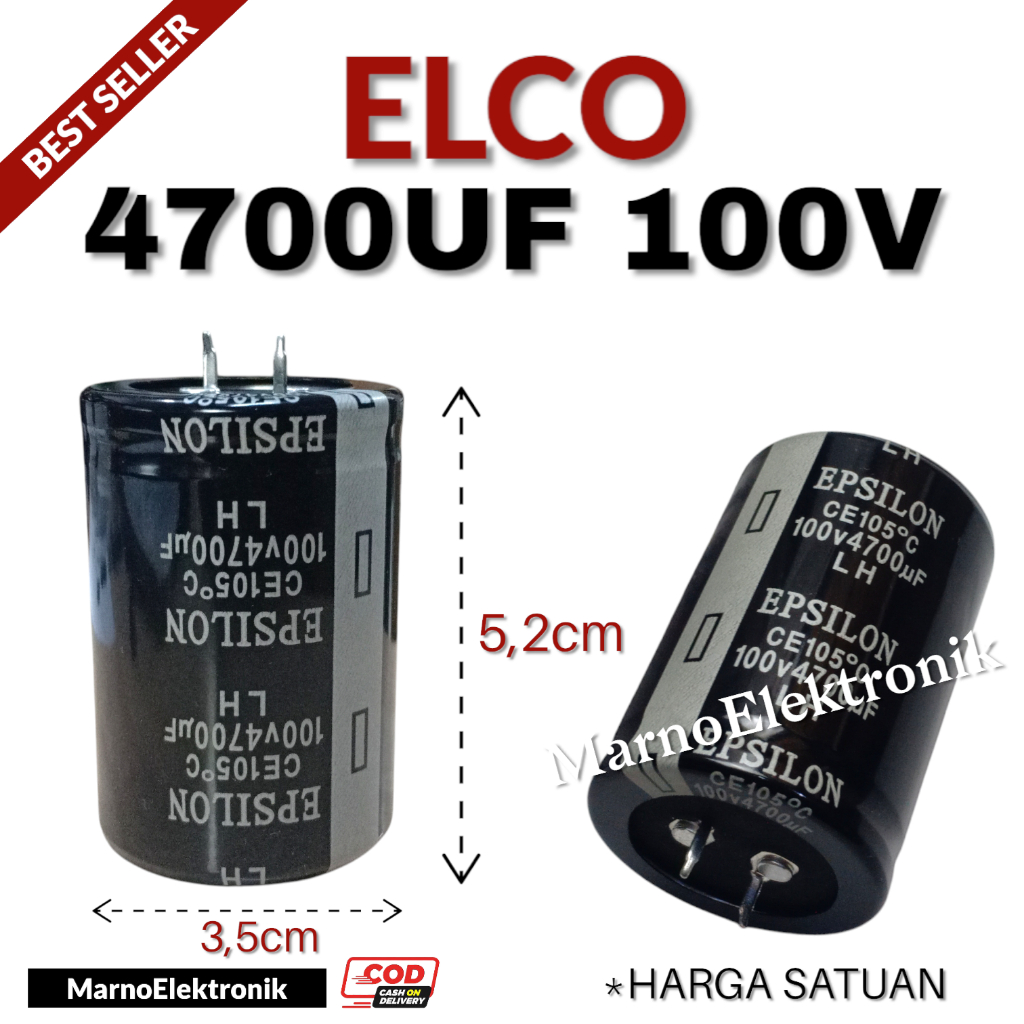CAPASITOR ELCO 4700UF 100V 4700 UF 100 V KAPASITOR ASLI ORIGINAL ORI
