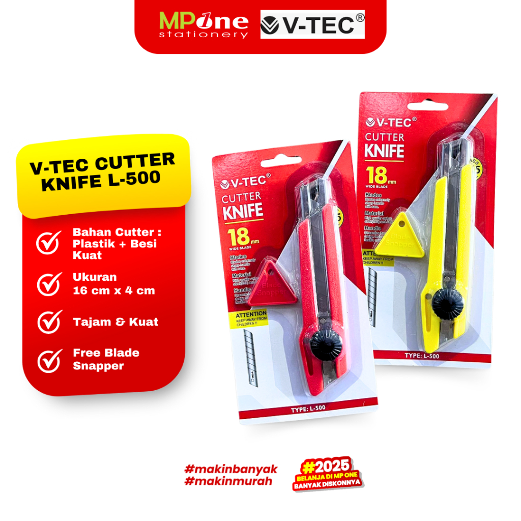 

V-Tec Cutter Knife L-500 / Pisau Pemotong Kertas Besar / Cutter Pemotong Tajam V-TEC