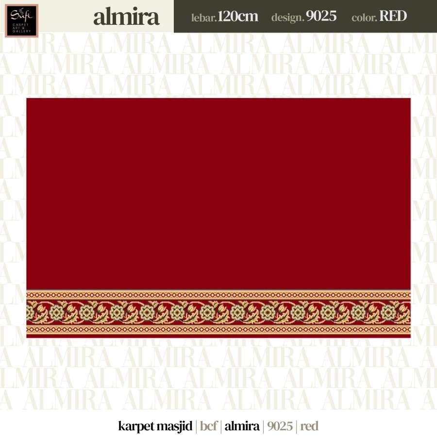 Karpet Masjid Meteran Merah / Red Almira 9025