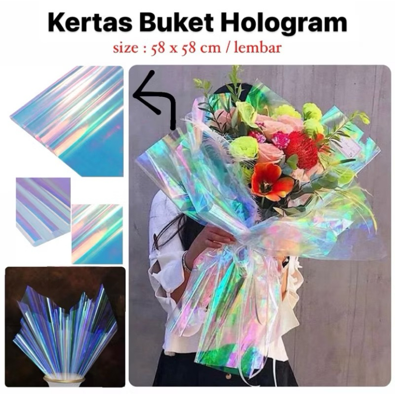 

Kertas Buket Hologram Waterproof 56 x 50 Cellophane Flower Wraping