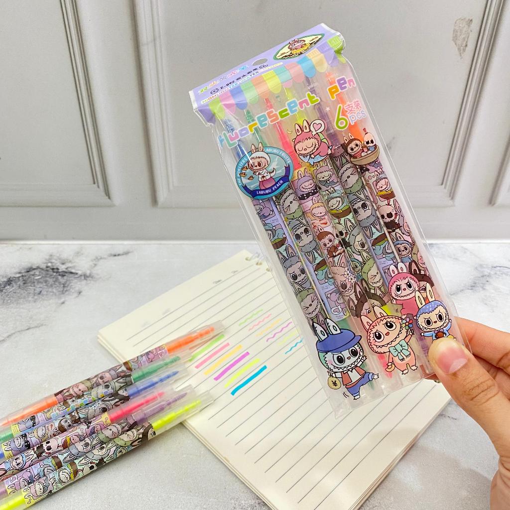 

Highlighter LABUBU 2 Sisi 1 Set isi 6 PCS Warna Lengkap Super Cute Lucu Favorit Anak / Spidol 2 Sisi Labubu 1 Pack isi 6 Pieces Stationary Fancy Kekinian Premium Quality Harga Termurah Bisa COD