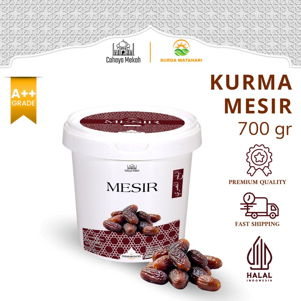 

Cahaya Mekah Kurma Mesir Dates Kemasan Ember Egypt Dates 700g