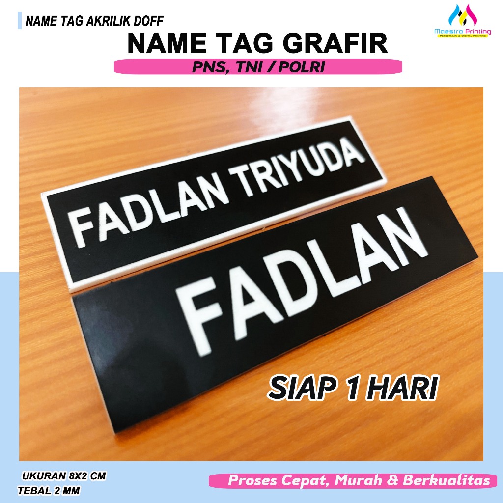 BAD NAMA DADA DOFF/ NAME TAG NAMA DADA GRAFIR DOFF/ PNS, TNI / POLRI