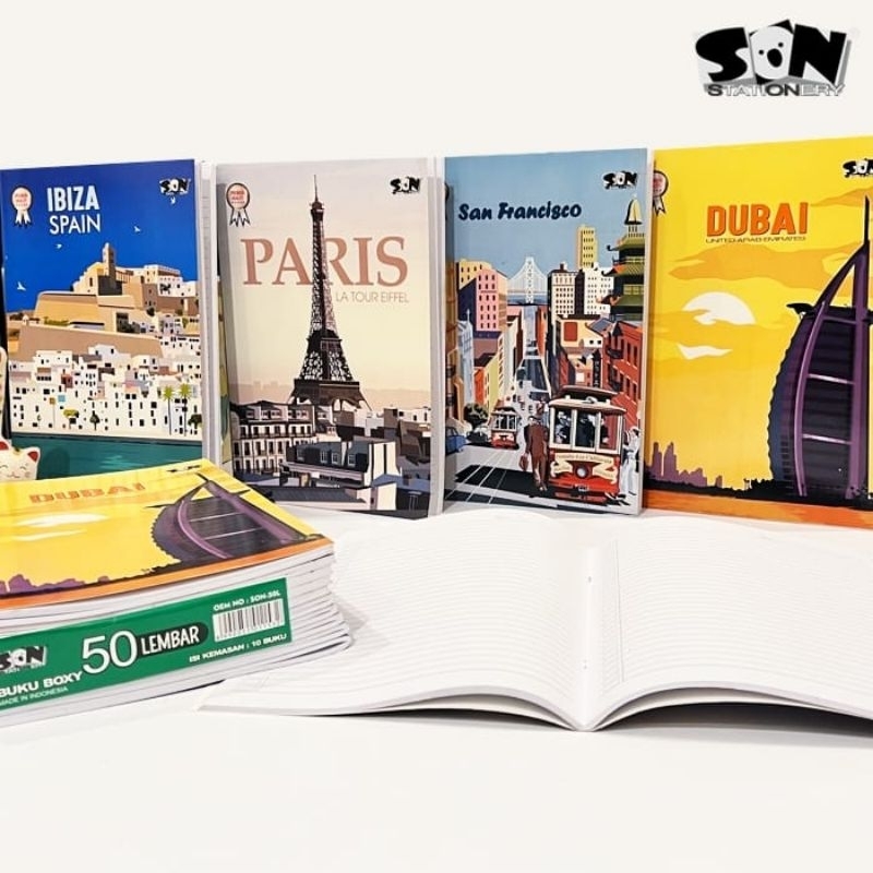 

[1 PACK / 10 BUKU] BUKU TULIS BOXY SON 50 LEMBAR / BUKU TULIS PANJANG 50 LBR SON