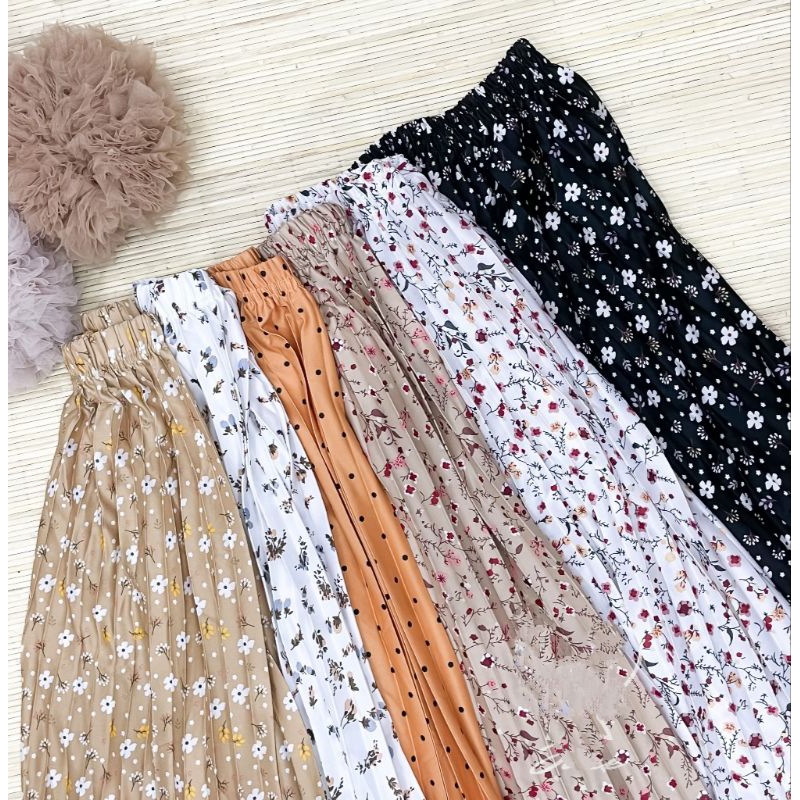 ROK PLISKET/ROK PLISKET DEWASA/ ROK PLISKET MOTIF BUNGA /ROK PLISKET MOTIF PREMIUM/ROK PLISKET
