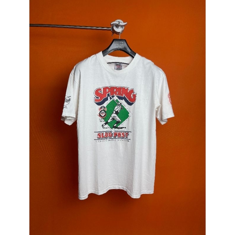 Kaos Art Vintage putih Spring Slug Fest Oneita