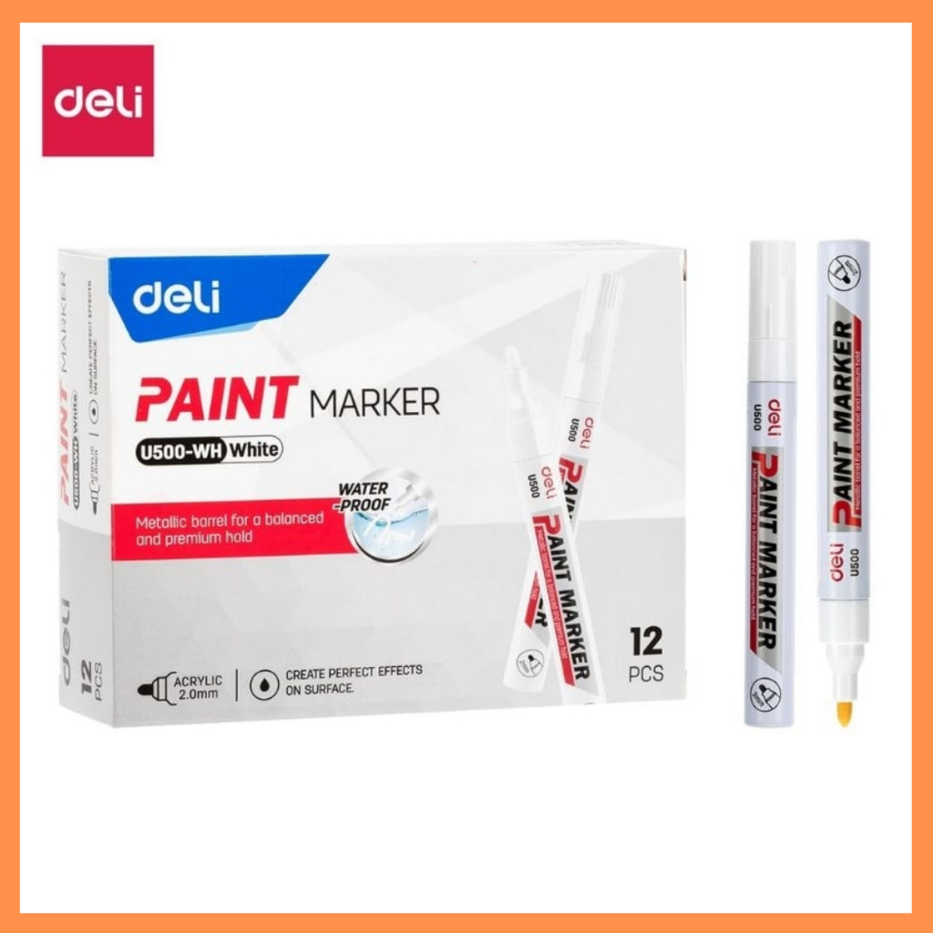 

DELI Spidol paint marker putih U-500