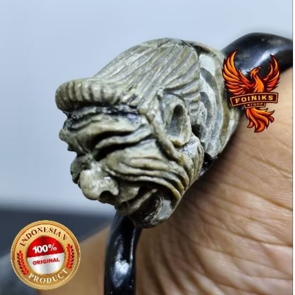 gelang akar bahar hitam bonggol asli ukir semar 100% original