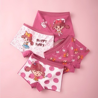 Boxer Anak Perempuan CD Bahan Katun Celana Dalam Motif Kartun Pink Girl Lucu Bayi Lucu Murah