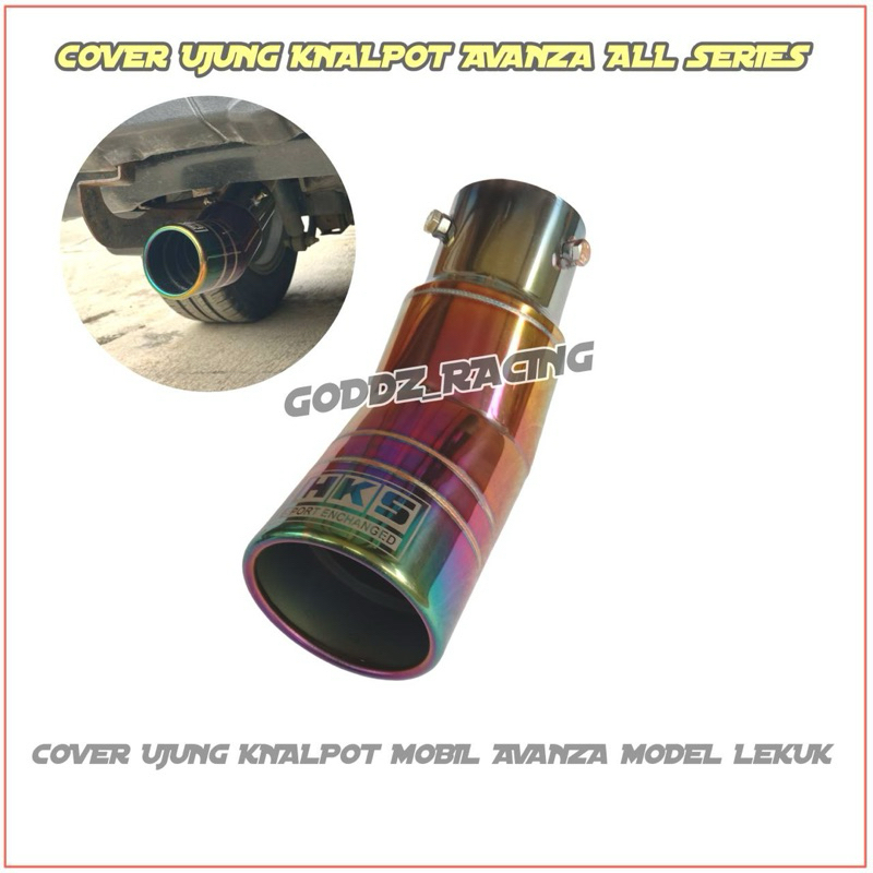 Variasi ujung knalpot mobil bengkok pelangi full stainless sistem pemasangan baut untuk avanza