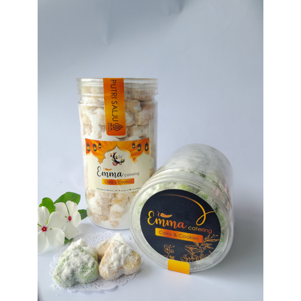 

PUTRI SALJU ORIGINAL PANDAN Emma Catering Cake and Cookies Kue Kering Lebaran Toples Tabung 650ml 1000ml