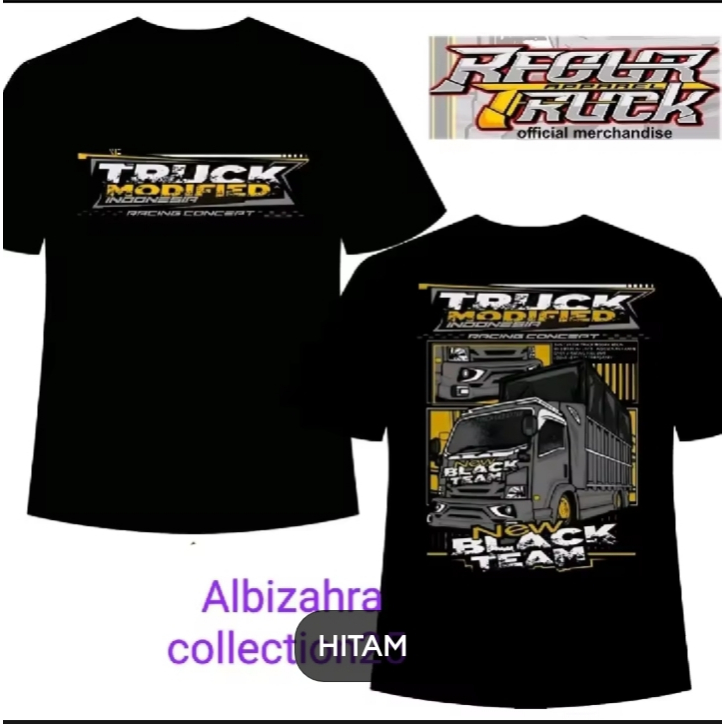 kaos anak Truk Modified Black Team bhn premium cotton combet30 ukuran 1-12thn