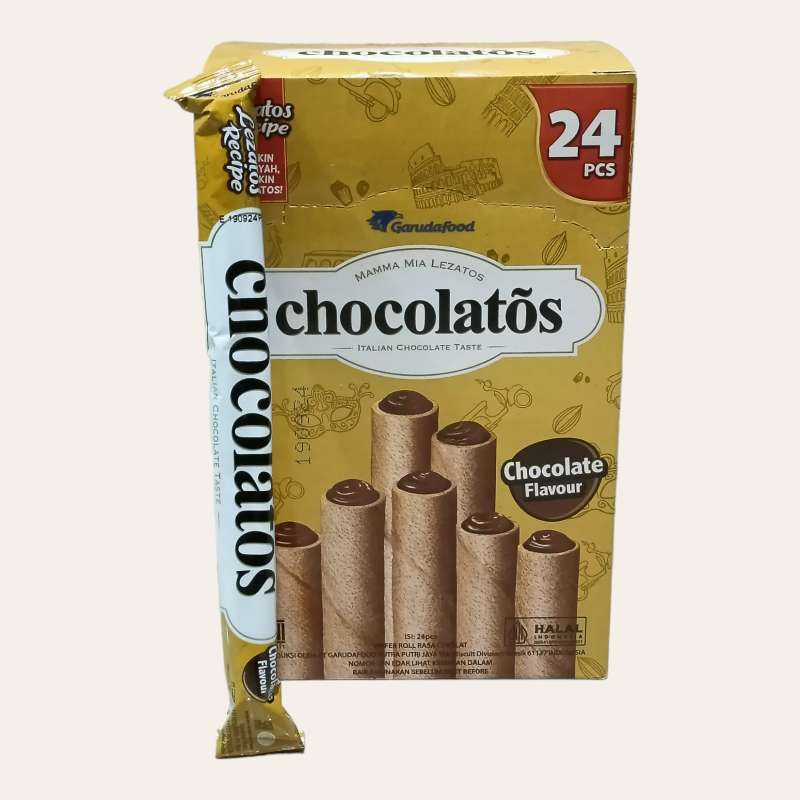 

Gery Chocolatos 1 Box/ 24 Pcs - Chocolatos wafer Roll Rasa Coklat