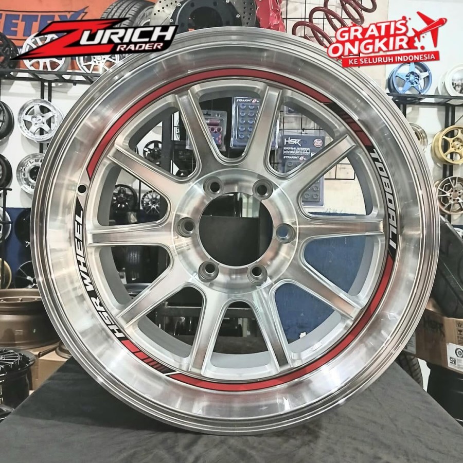 Pelek Mobil Pajero Ranger Strada Fortuner Velg HSR Toboali Ring 18 Pcd 6x139,7 R18 Silver Polish