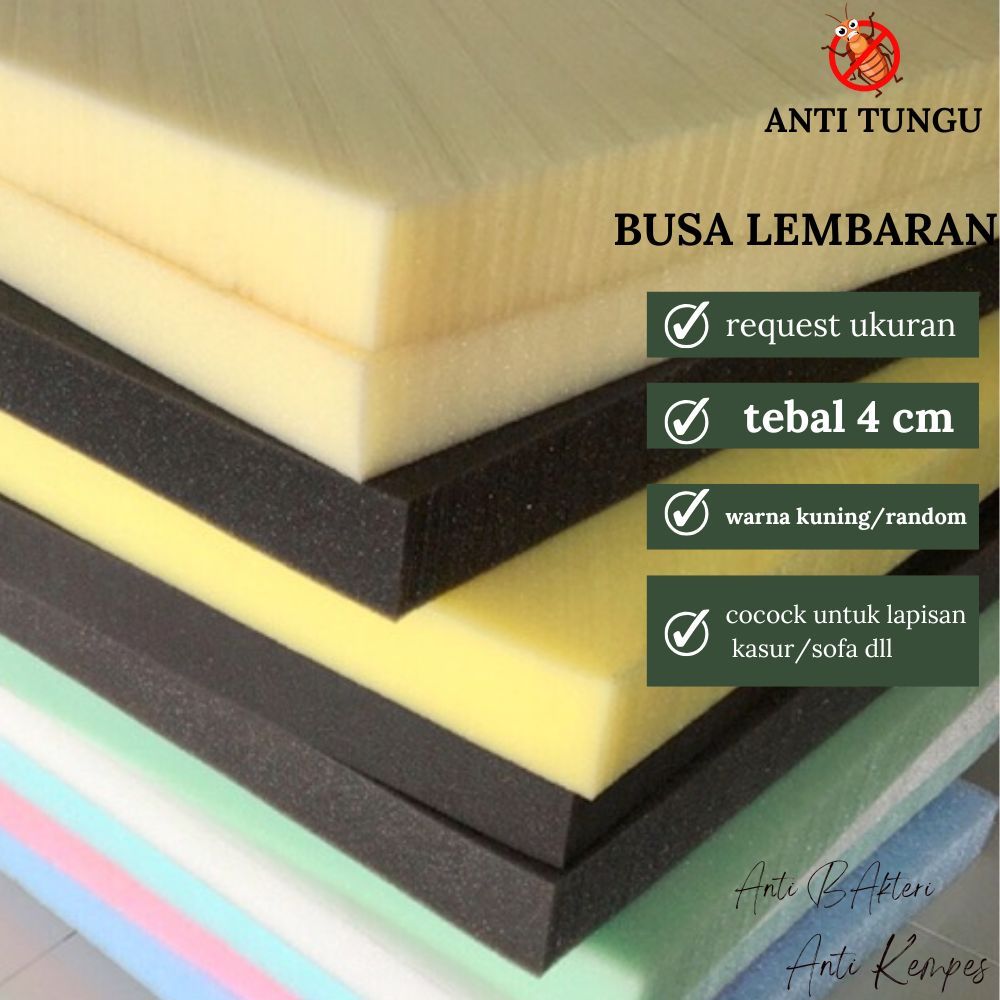 Busa Ukuran 200x40 cm Lapisan Sofa Kursi Meteran Royal Foam Tebal 4 Cm Request Ukuran