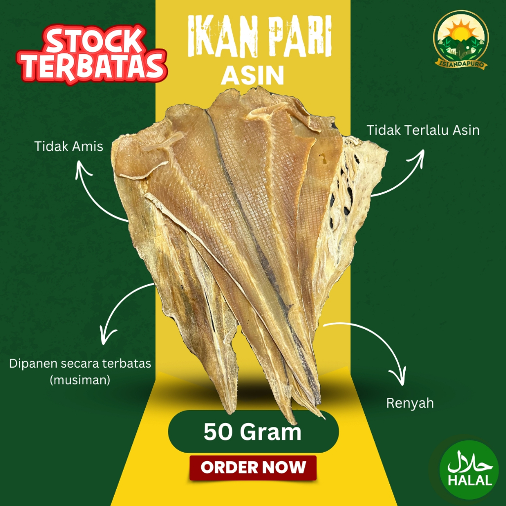 

Ikan Pari Kering Asin / 50 Gram / Seafood Kering