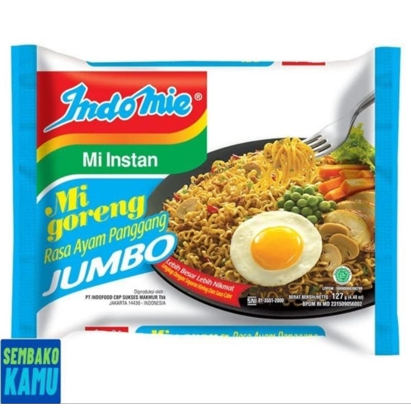 

Indomie Mie Jumbo Goreng Ayam Panggang 128 Gr