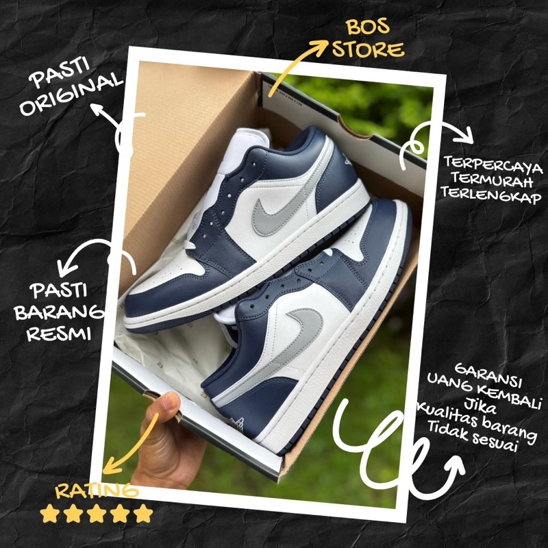 [ORIGINAL] AJ1 Low Midnight Navy BNIB Resmi