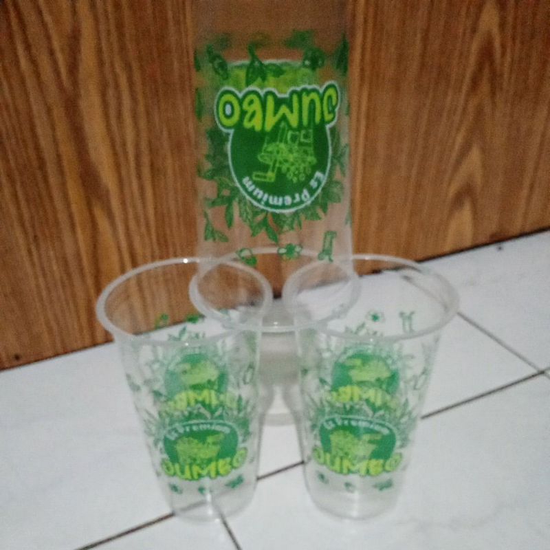 cup/gelas plastik datar printing jumbo premium 22oz