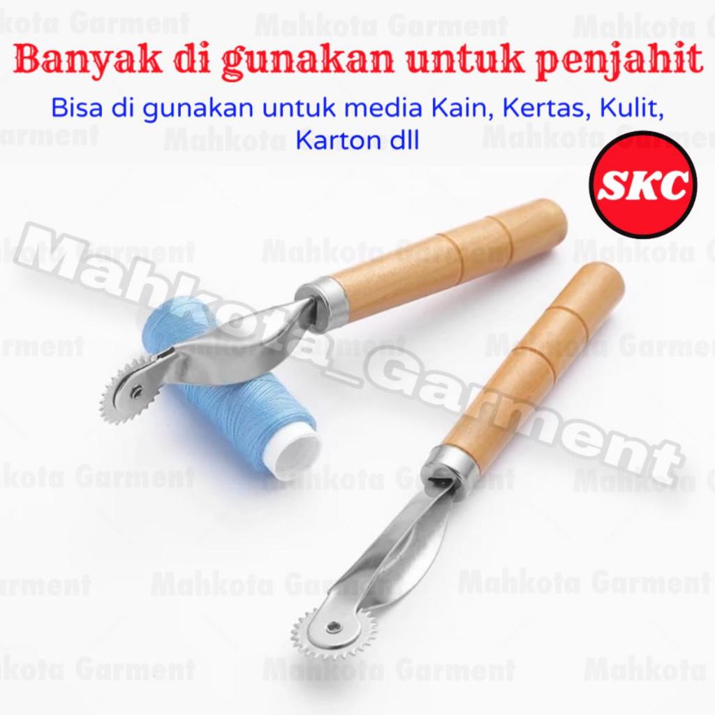 ( 1 pcs ) Rader Tracing Wheel Kayu | Rader Alat Pola Jahit Gerigi | Rader Alat Pola Bahan | Rader Al