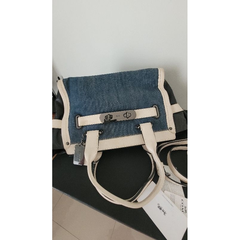 tas coach swagger denim