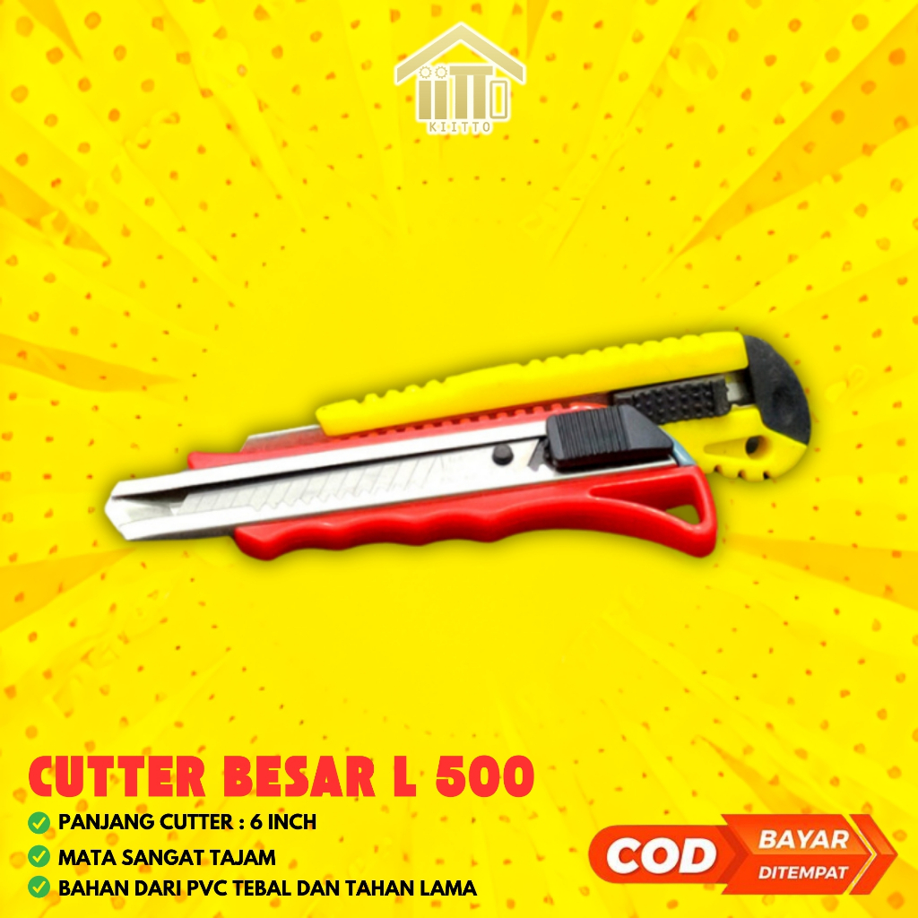 

PISAU CUTTER BESAR L-500 / HANDY CUTTER TERBAGUS / PISAU CUTTER STAINLESS TEBAL / KATER ALAT PEMOTONG KERTAS / CUTTER KNIFE / PISAU KATER BESAR