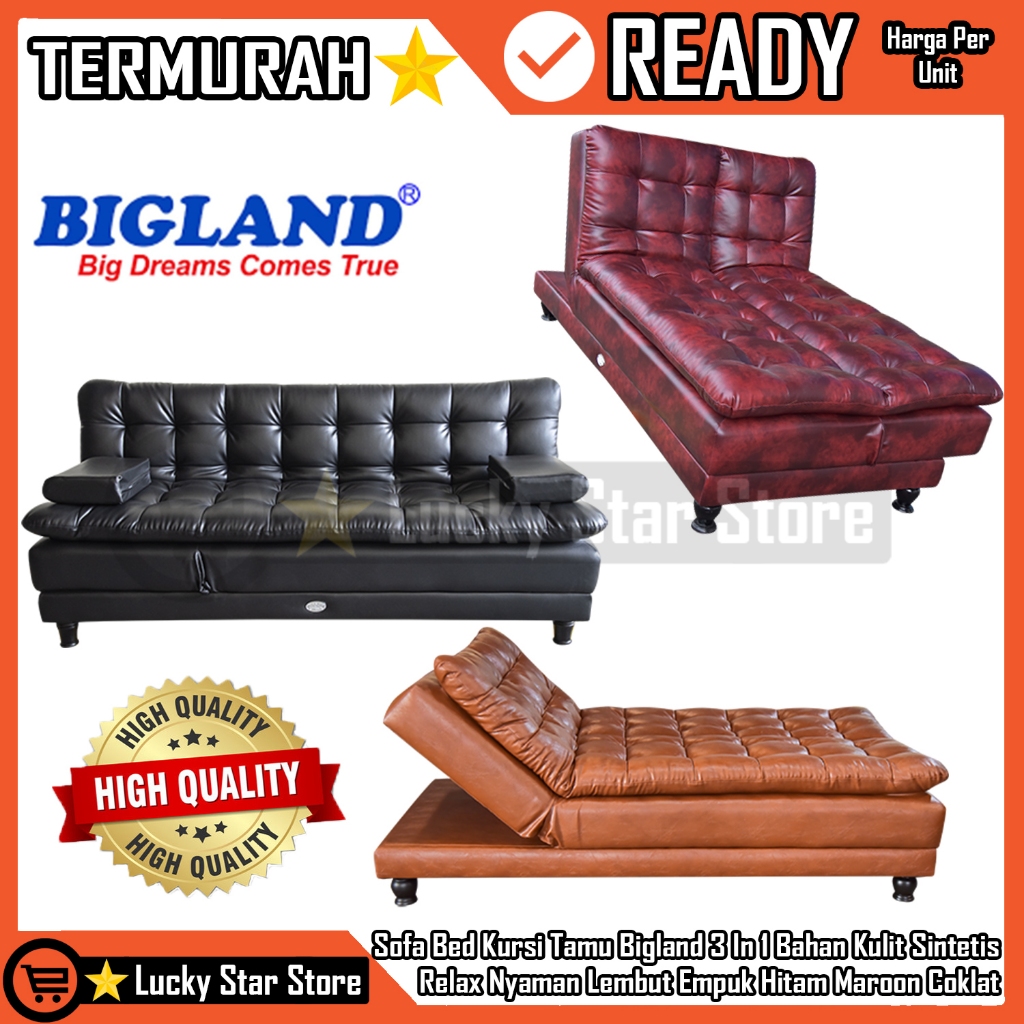 [Instant] Sofa Bed Minimalis Bigland 3 in 1 Soffa Lipet Nyaman Kursi Lipat Ruang Tamu Tempat Duduk R
