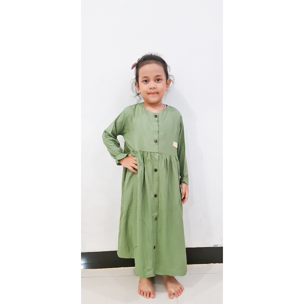 Gamis Anak Perempuan Gamis Polos Bahan Rayon Adem, Lembut dan Jatuh