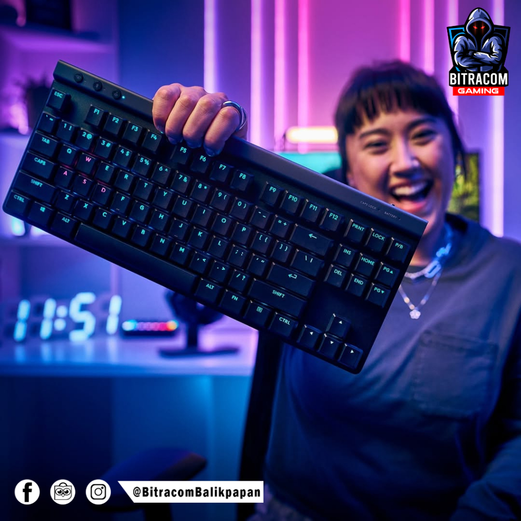 Keyboard Gaming Logitech - G515 TKL - Keyboard Gaming Mechanical Lightspeed TKL Dual Koneksi Wireles