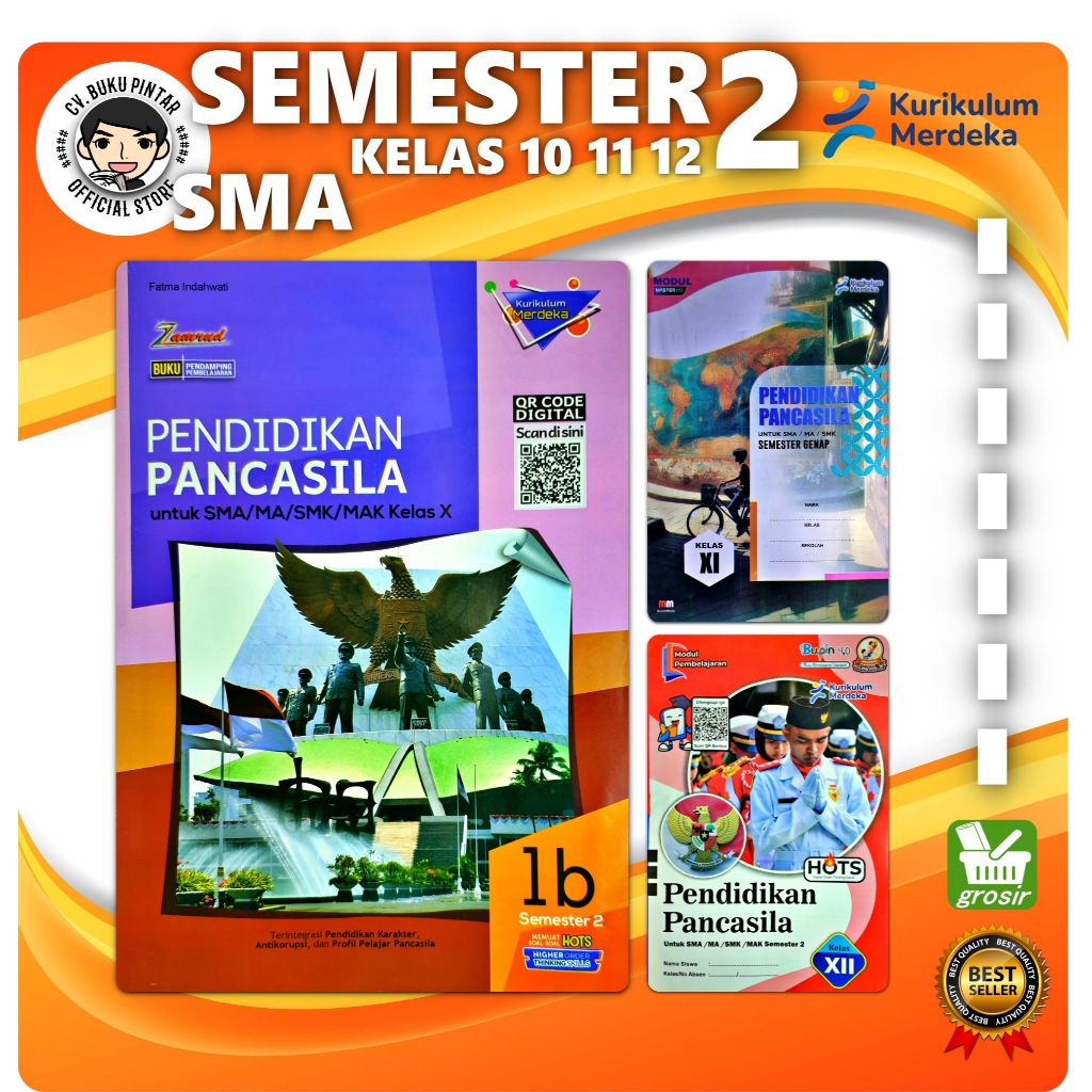 LKS PP PENDIDIKAN PANCASILA PKN PPKN SMA/ MA KELAS 10 11 12 SEMESTER 2 KURIKULUM MERDEKA | Zamrud PU