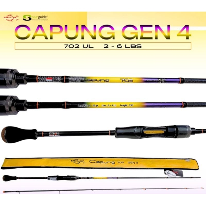 Joran Capung 622 662 702 New Gen 4 Relix Nusantara Stick Alat Katrol Kerekan Gulungan Pancing UL Cas